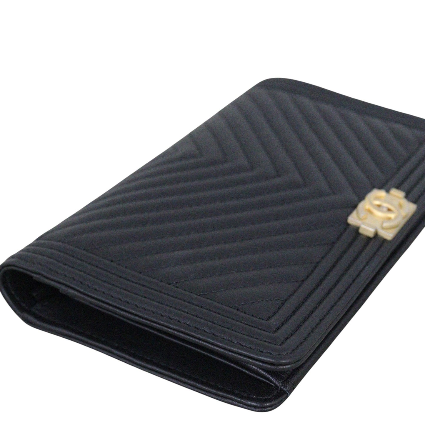Chanel Boy Long Flap Wallet Chevron