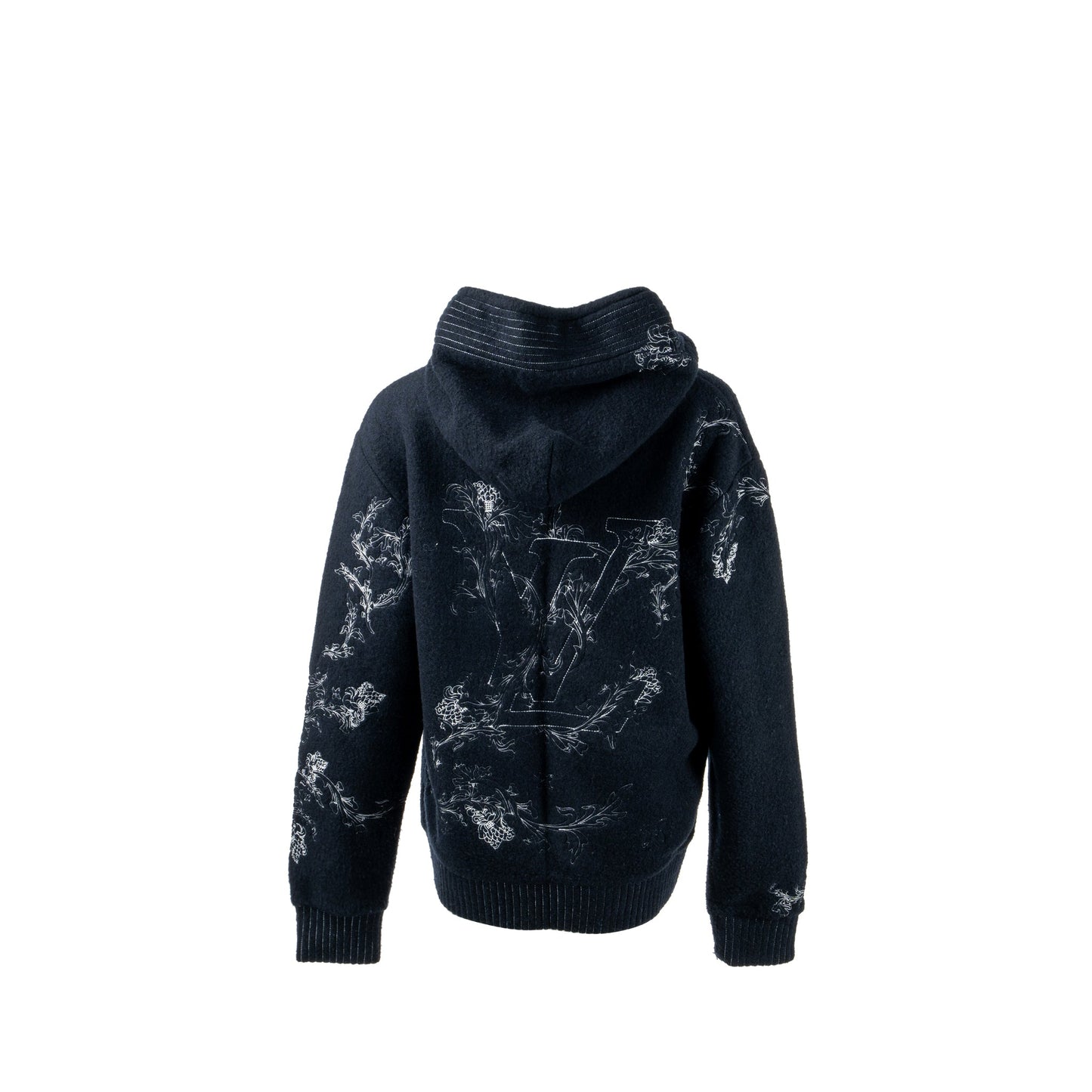 Louis Vuitton size M 2020-21FW printed zip hoodie dark blue