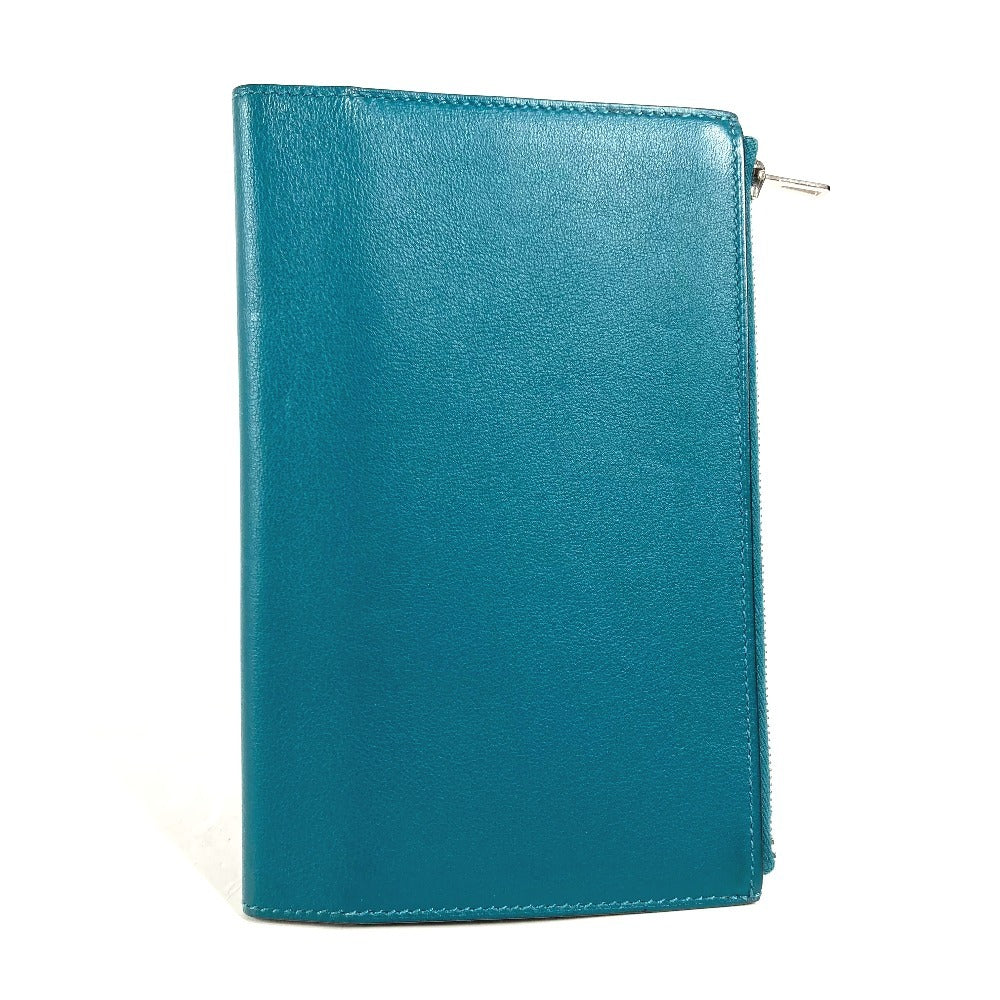 HERMES Note cover Swift turquoise blue EA Zip PM mens(Unisex)