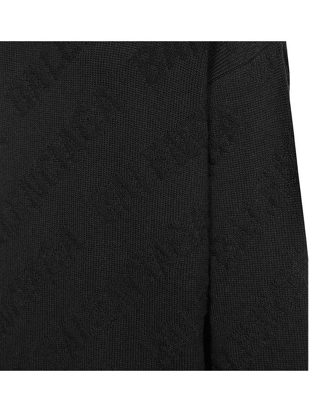 Luxury Balenciaga Trending 2025 Logo Jacquard Cotton Knit Top Black