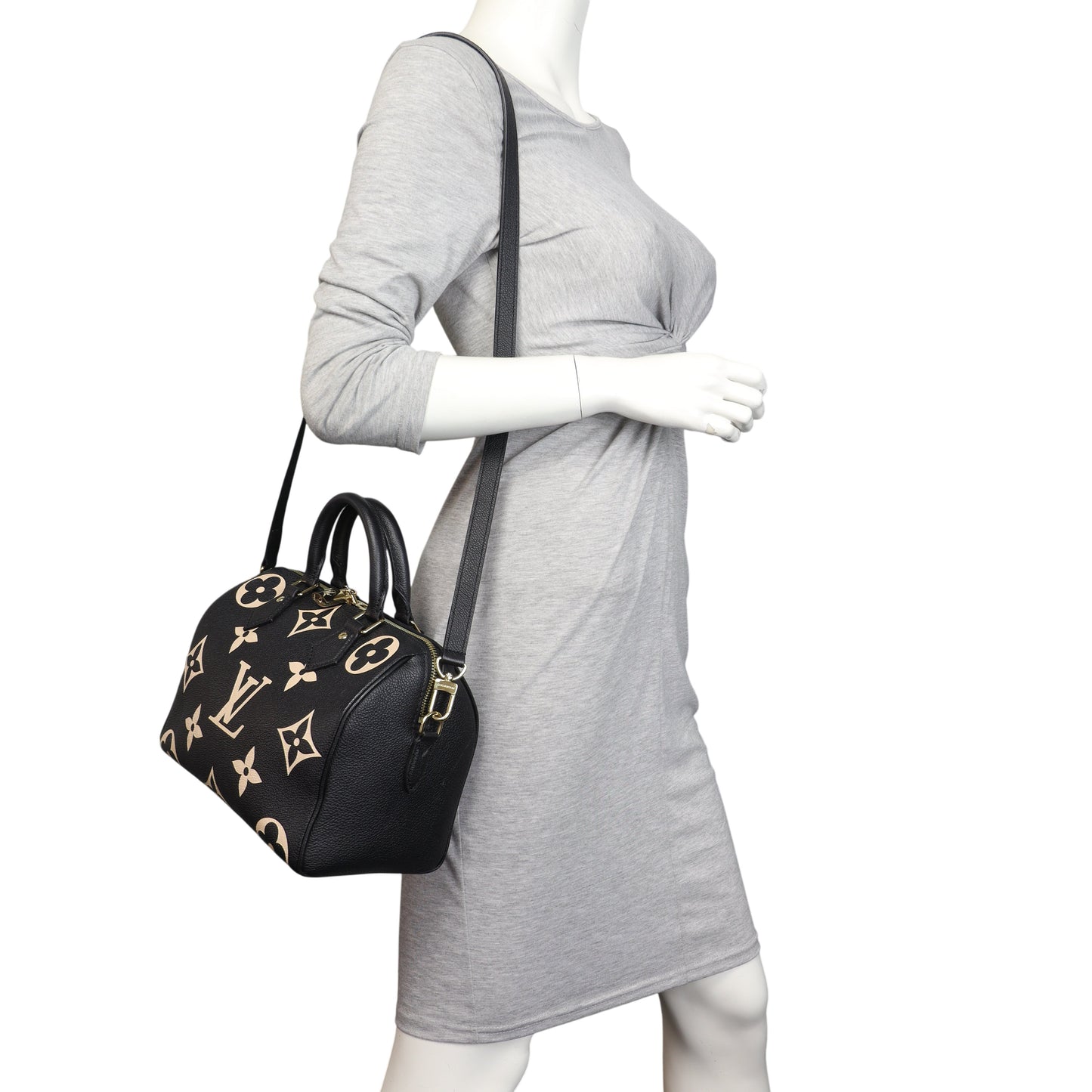 Louis Vuitton Speedy 25 Bandouliere Monogram Empreinte Giant Bicolour