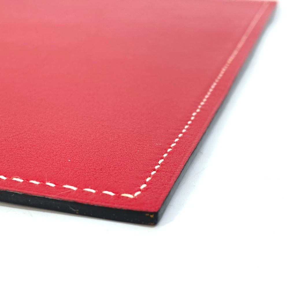 HERMES Other miscellaneous goods leather Red reversible Mouse pad Women(Unisex)