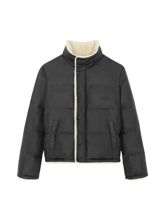 Luxury Saint Laurent Trending 2025 Shearling Lining Nylon Down Puffer Jacket Black