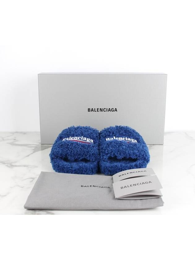 Luxury Balenciaga Trending 2025 fur slide sandals 40