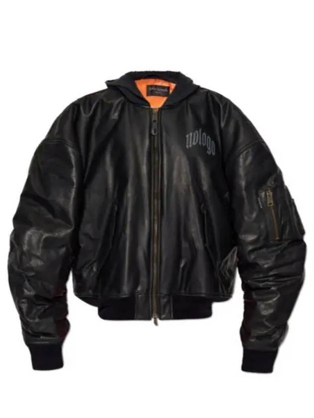 Luxury Balenciaga Trending 2025 Leather Bomber Jacket Black