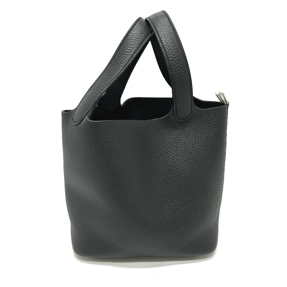 HERMES Handbag Taurillon Clemence black Picotan Lock PM Women