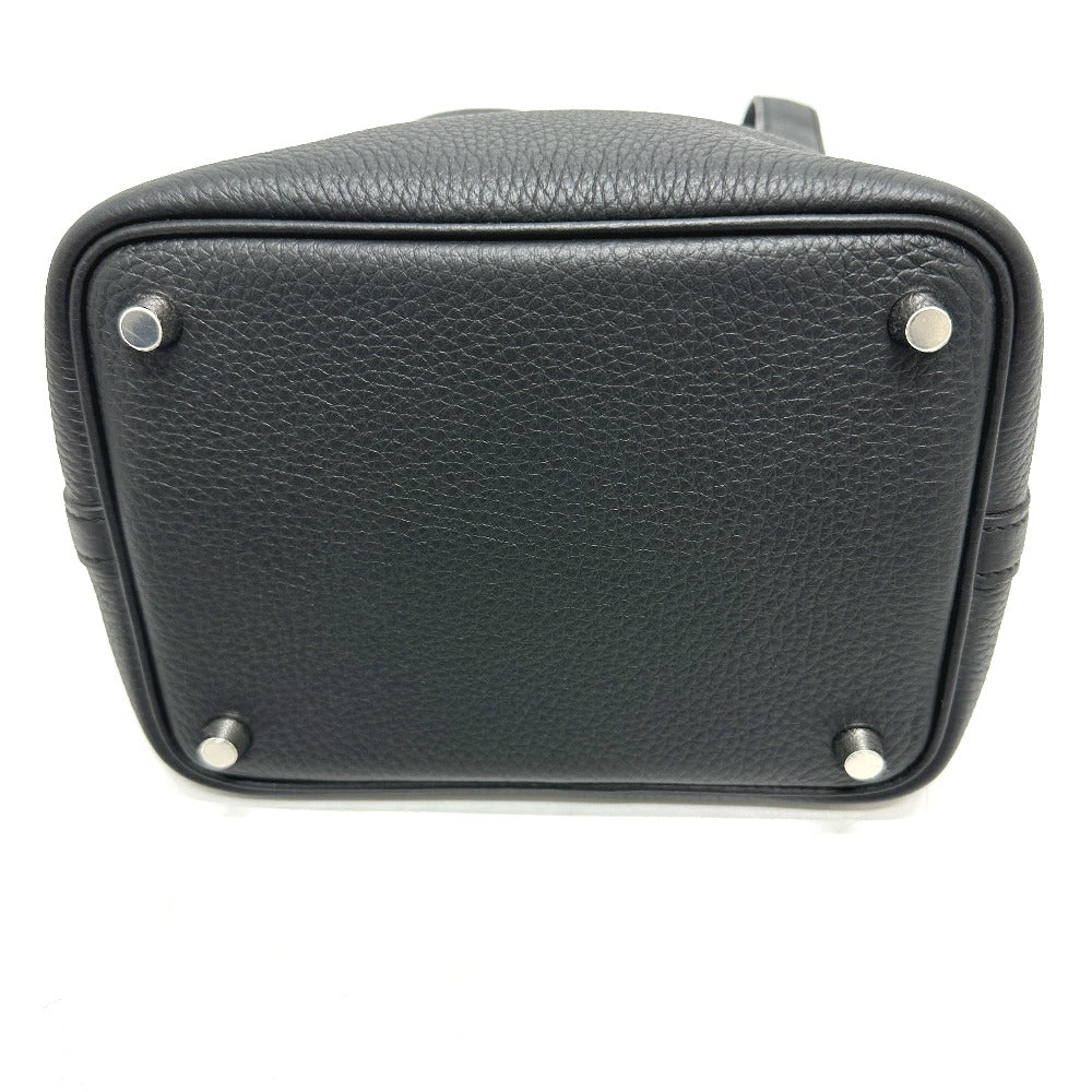 HERMES Handbag Taurillon Clemence black Picotan Lock PM Women