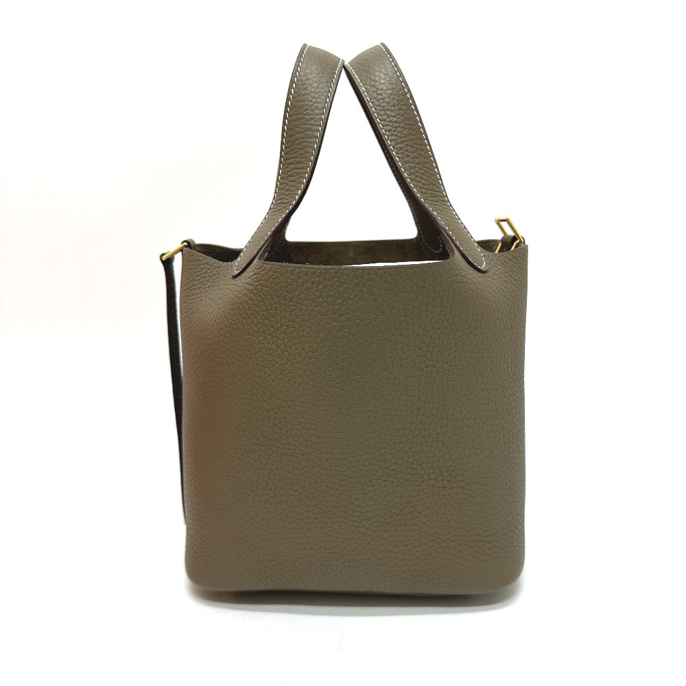 HERMES Handbag Taurillon Clemence beige Picotin Lock PM Bag