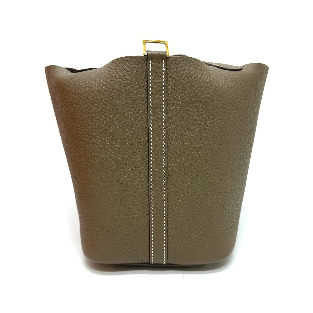 HERMES Handbag Taurillon Clemence beige Picotin Lock PM Bag