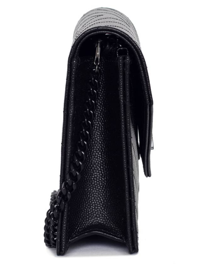 Luxury Saint Laurent Trending 2025 Monogram Envelope Chain Small Wallet Cross Bag Black