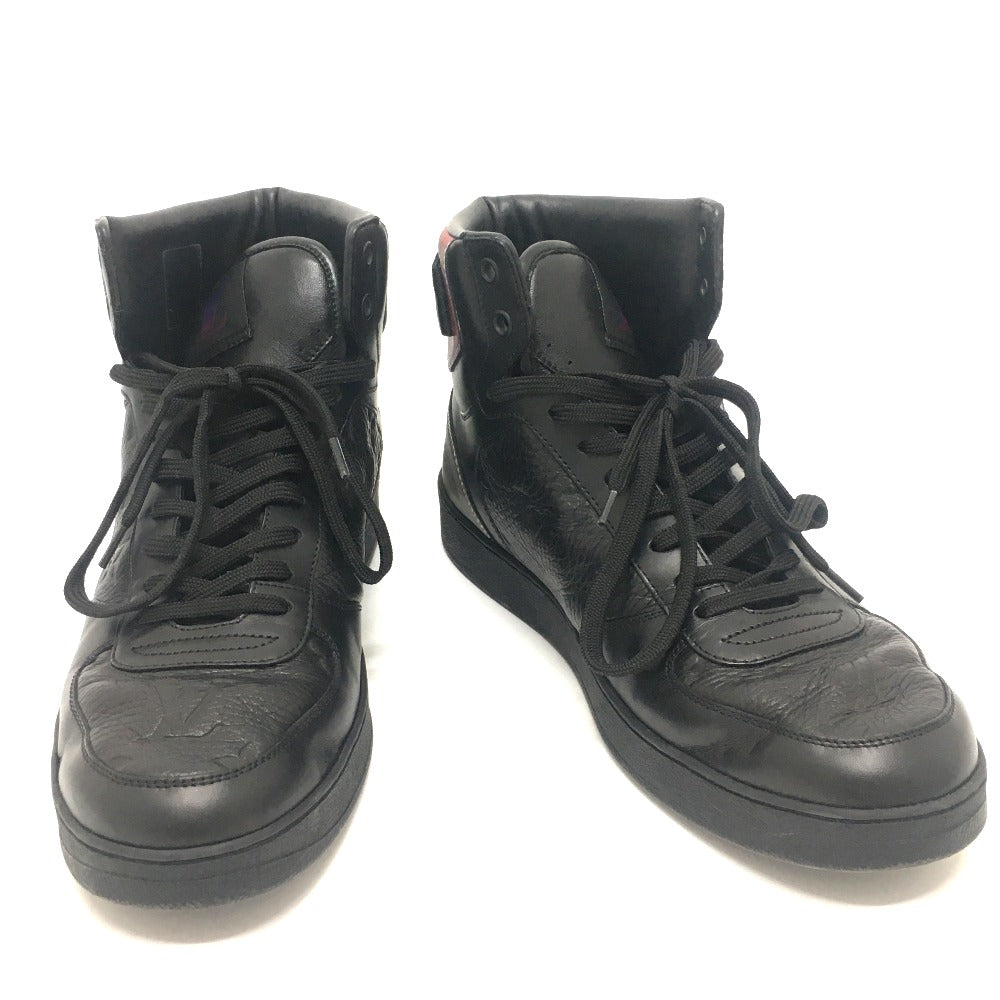 LOUIS VUITTON sneakers 1A7S6R leather black Rivoli Line Monogram mens 7