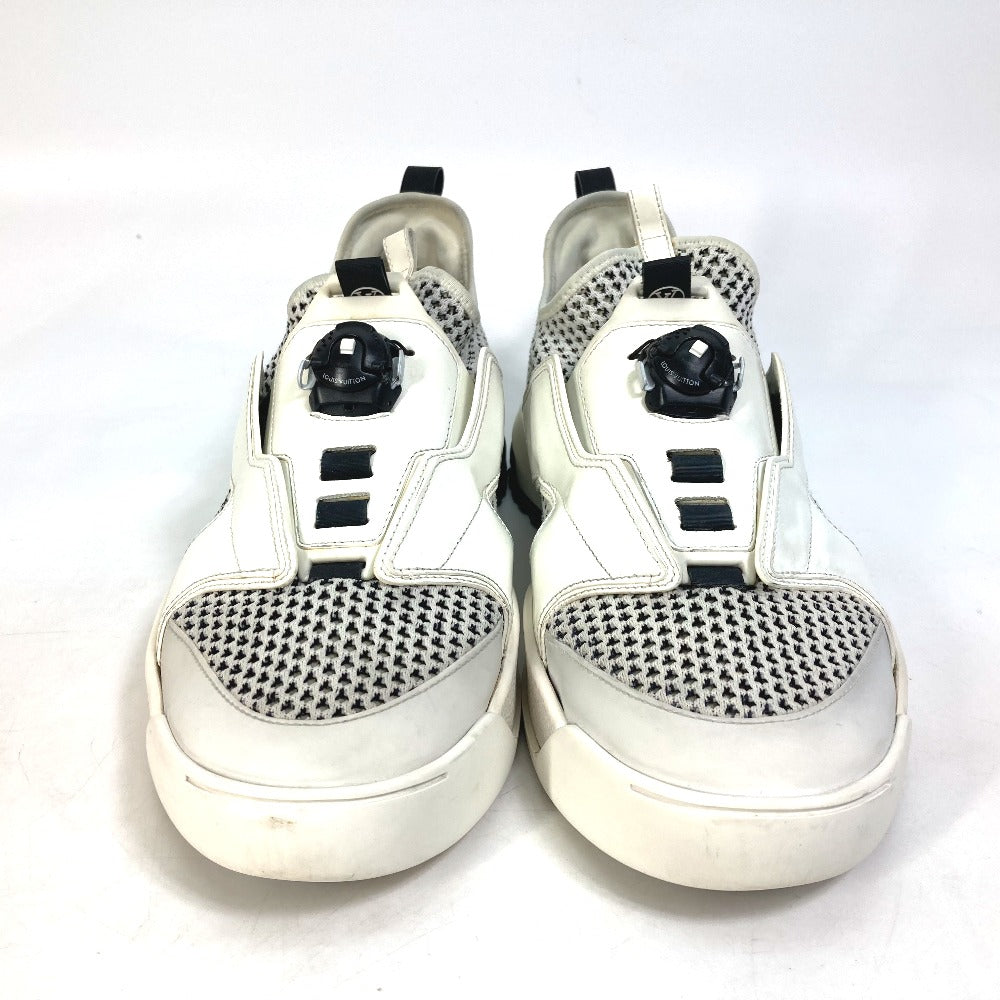 LOUIS VUITTON sneakers Leather, Knit white fuel power sneakers mens 8.5