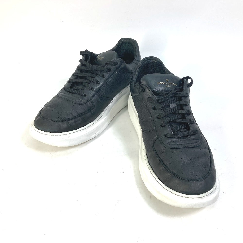 LOUIS VUITTON sneakers leather black Beverly Hills Line mens 8.5
