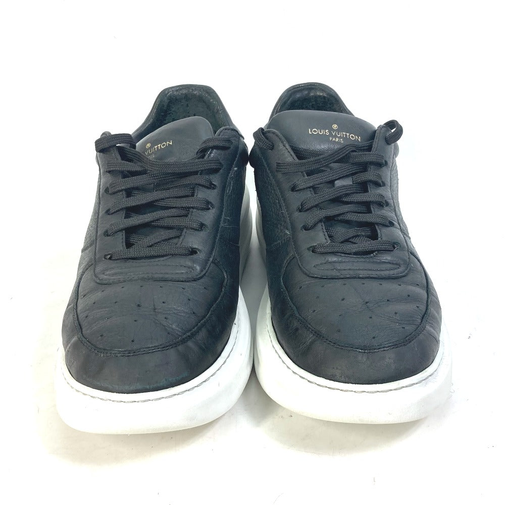LOUIS VUITTON sneakers leather black Beverly Hills Line mens 8.5