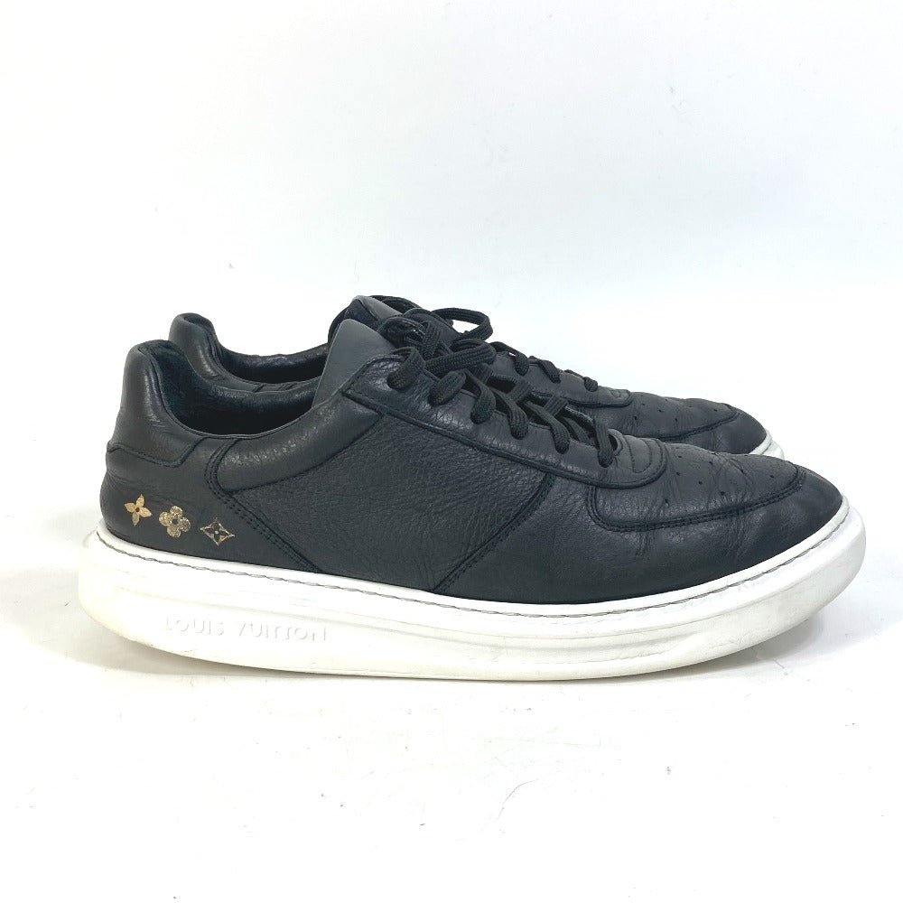 LOUIS VUITTON sneakers leather black Beverly Hills Line mens 8.5