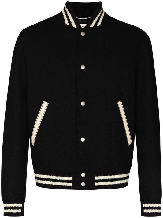 Luxury Saint Laurent Trending 2025 Teddy Wool Bomber Jacket  Black