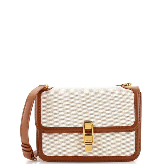 Luxury Saint Laurent Trending 2025 Carre Satchel Canvas with Leather Medium
