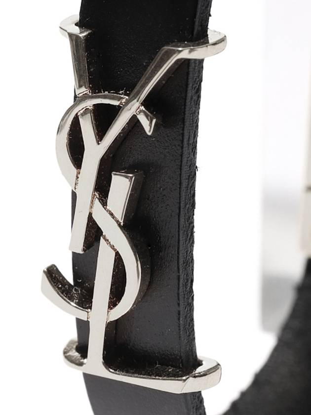 Luxury Saint Laurent Trending 2025 Monogram Leather Bracelet Black