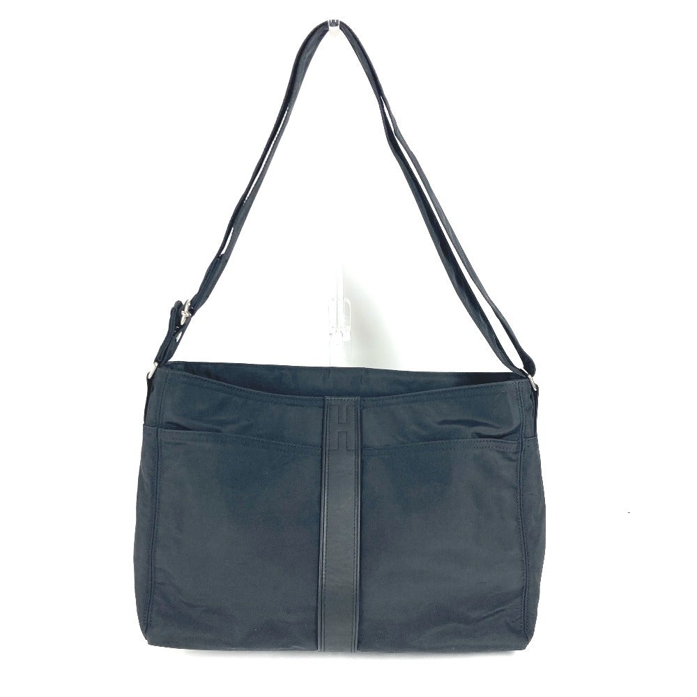 HERMES Shoulder Bag Nylon black Acapulco Basas MM