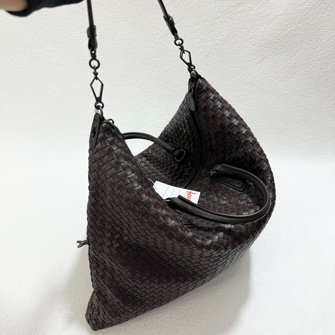 Bottega Veneta Maxi Convertible Tote Bag Hobo Brown Leather Two-way Carry 50cm
