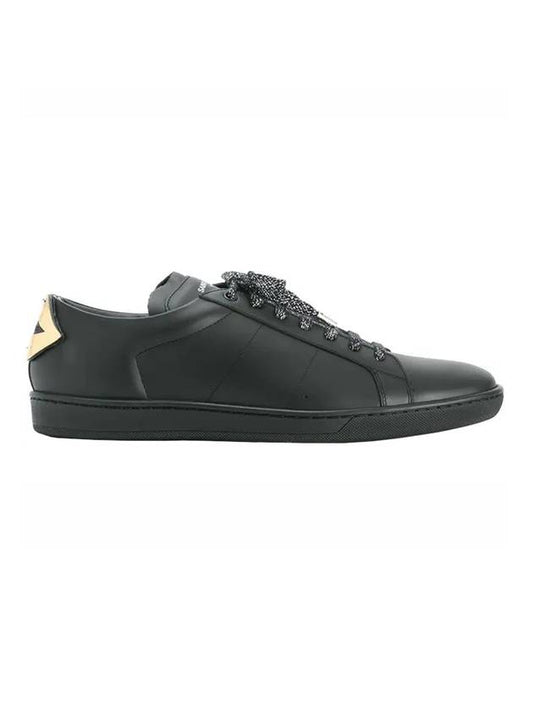 Luxury Saint Laurent Trending 2025 Signature Court Classic Lips Leather Low Top Sneakers Black