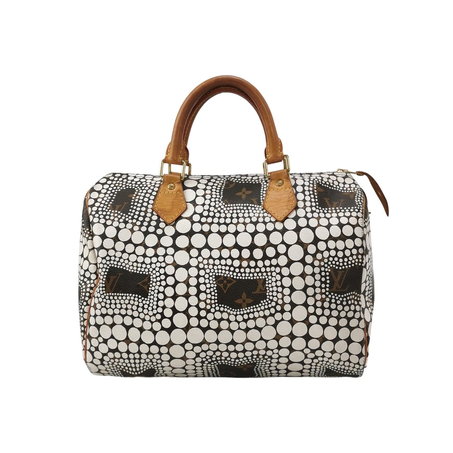 Louis Vuitton Kusama Town Speedy 30 White Top Handle Bag