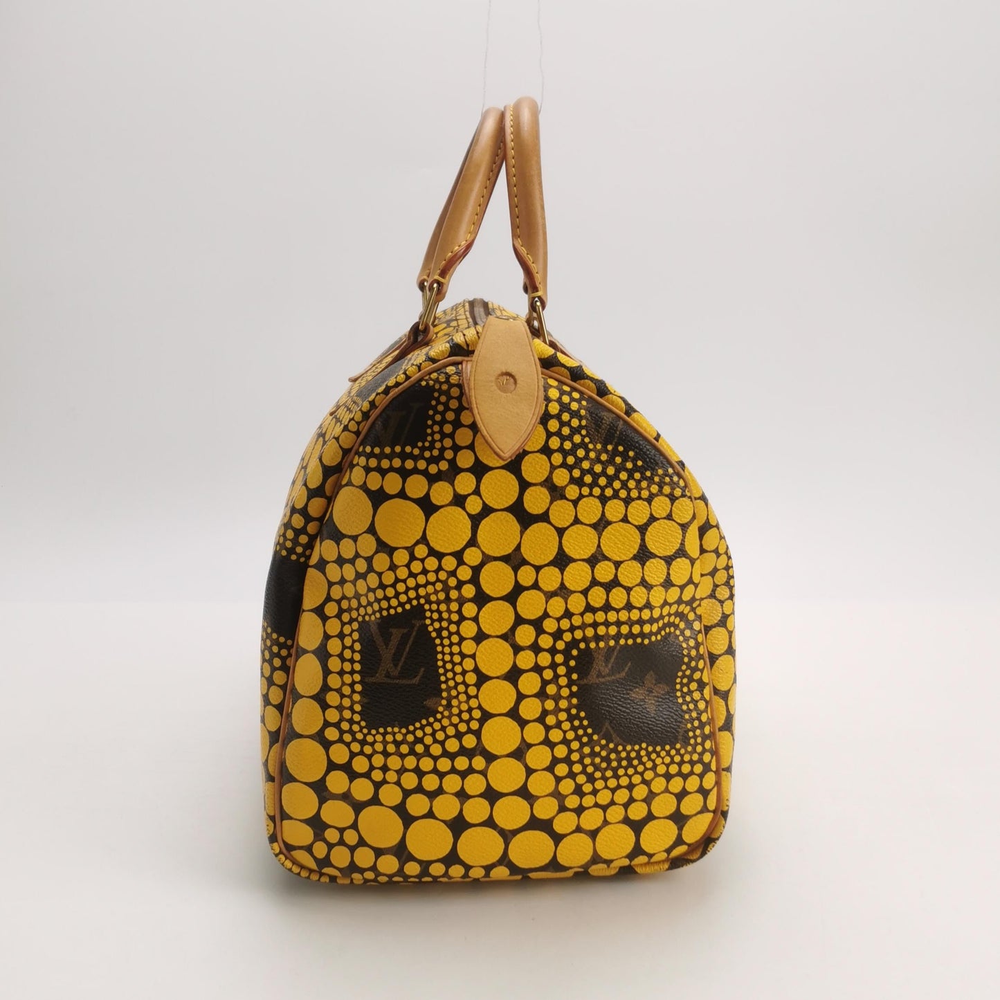 Louis Vuitton Kusama Town Speedy 30 Yellow Top Handle Bag