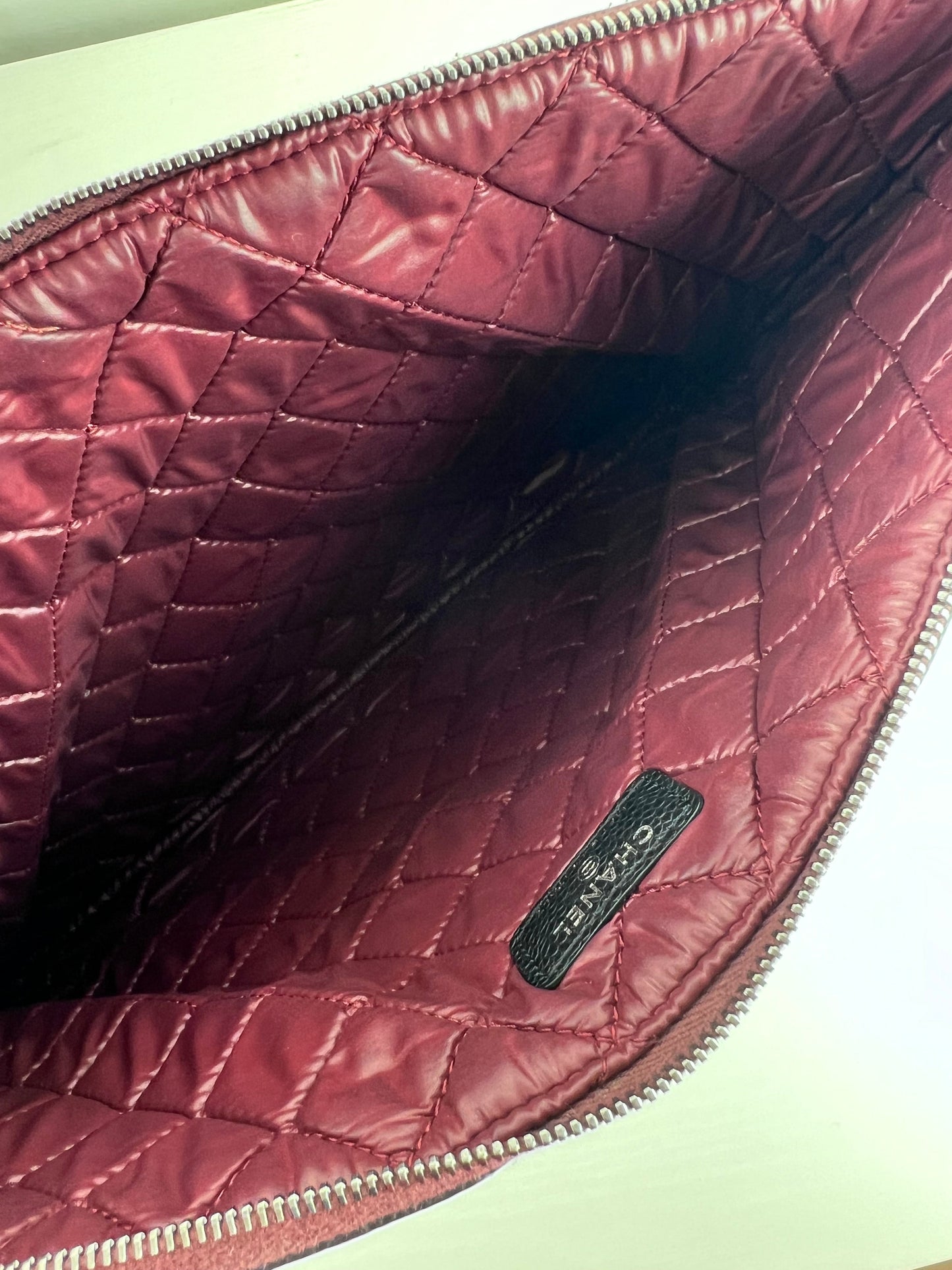 Chanel large O-Case Pouch Caviar Leather