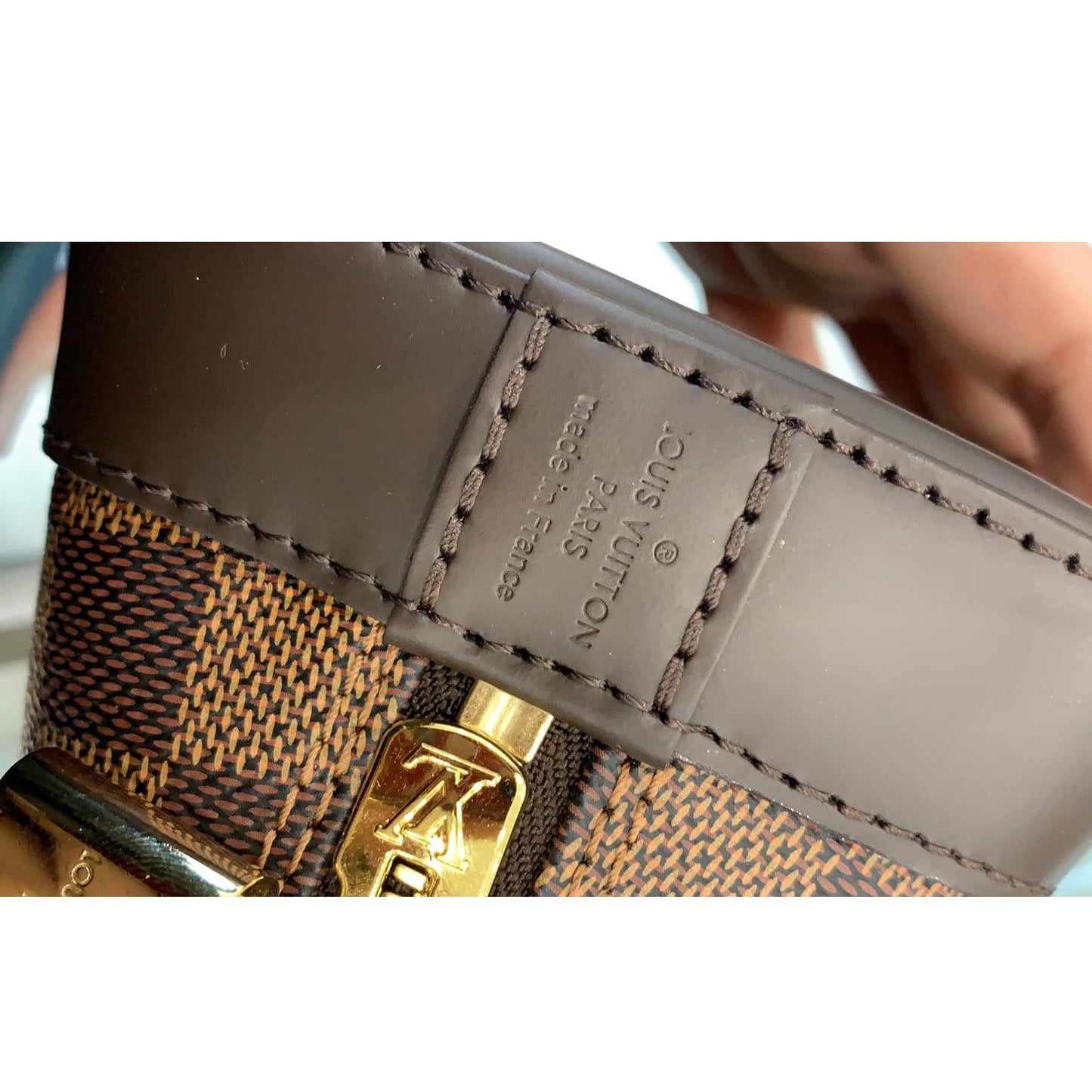LOUIS VUITTON Alma BB Damier Ebene Satchel Bag Brown