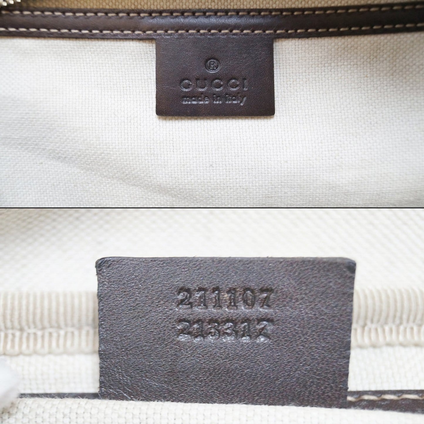 GUCCI Men's Beige/Ebony GG  Plus Coated Canvas Messenger Crossbody Bag 211107