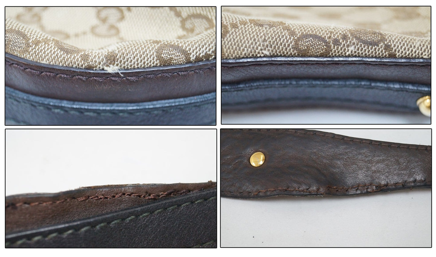GUCCI Beige/Ebony GG Canvas Interlocking G Medium Hobo Bag