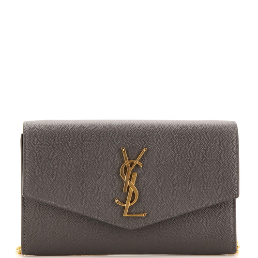 Luxury Saint Laurent Trending 2025 Uptown Chain Wallet Leather