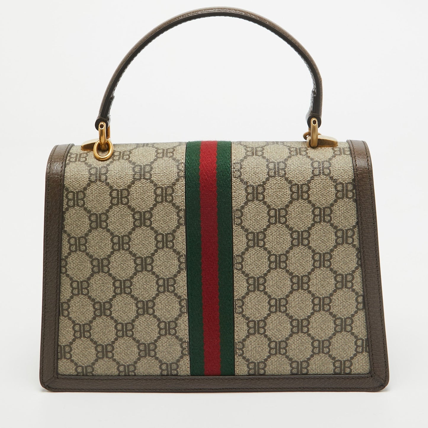 Luxury Balenciaga Trending 2025 X Gucci Brown/beige Coated Canvas And Leather The Hacker Project Bag..