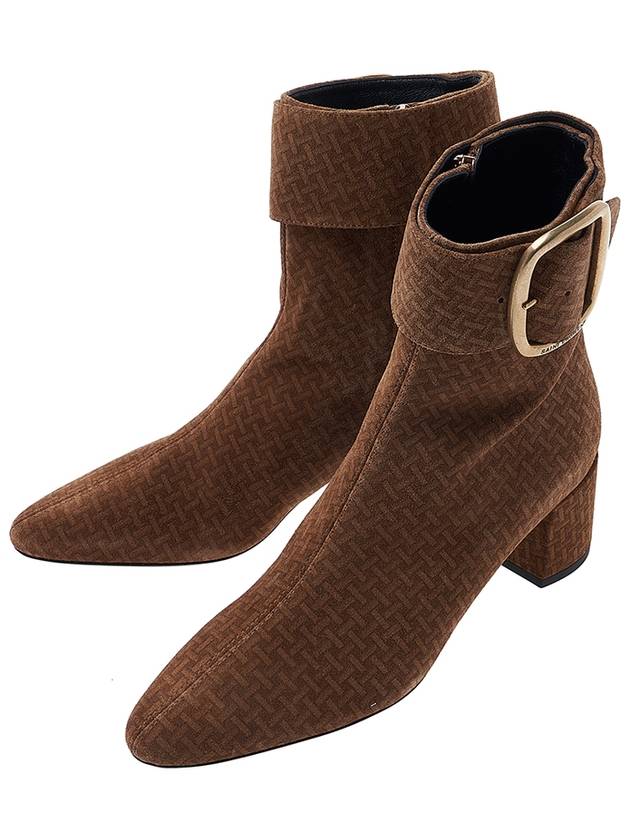 Luxury Saint Laurent Trending 2025 Pattern Buckle Chelsea Boots Brown