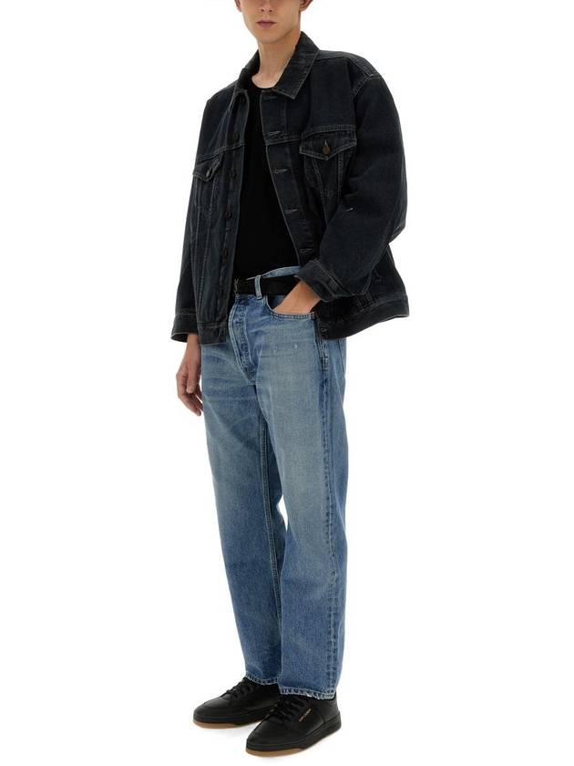 Luxury Saint Laurent Trending 2025 Egg Shape Denim Jacket Dark Blue Black