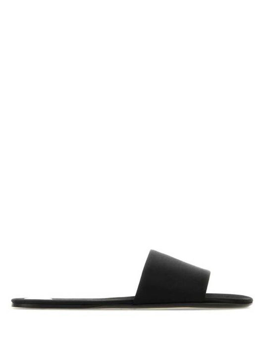 Luxury Saint Laurent Trending 2025 Carlyle Satin Flat Slippers Black