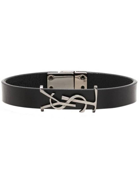 Luxury Saint Laurent Trending 2025 Monogram Leather Bracelet Black