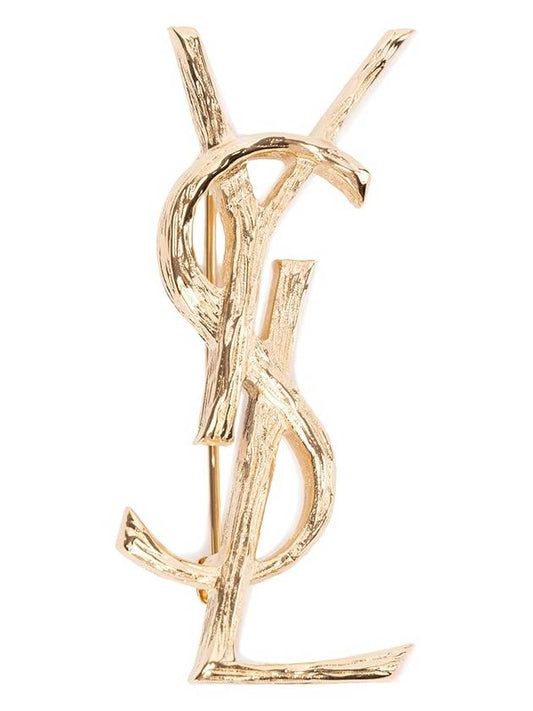 Luxury Saint Laurent Trending 2025 Opyum Cassandra Metal Brooch Gold