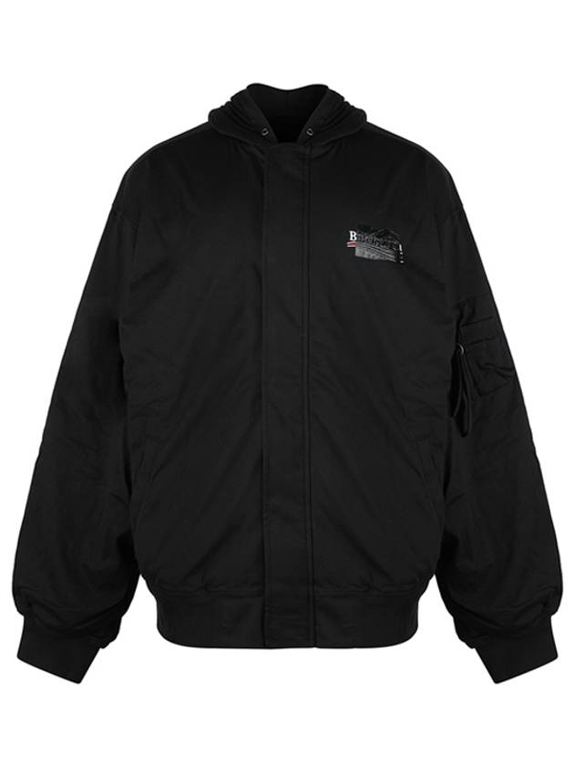 Luxury Balenciaga Trending 2025 Gaffer Padded Cotton Bomber Jacket Black