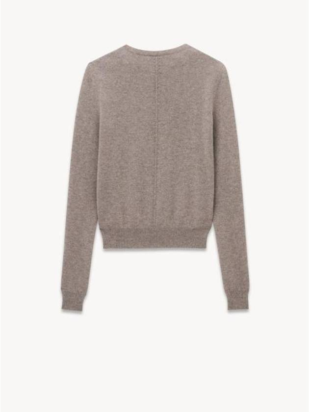 Luxury Saint Laurent Trending 2025 Openwork Cashmere Sweatshirt Taupe