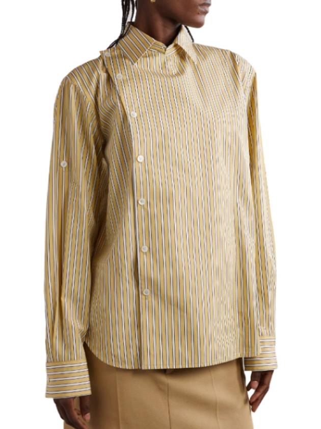 Luxury Bottega Veneta Striped Poplin Shirt Beige