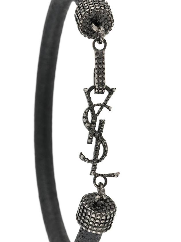 Luxury Saint Laurent Trending 2025 Opium Crinkled Leather Bracelet Black