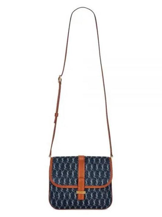 Luxury Saint Laurent Trending 2025 Small Monogram All Over Satchel Cross Bag Navy