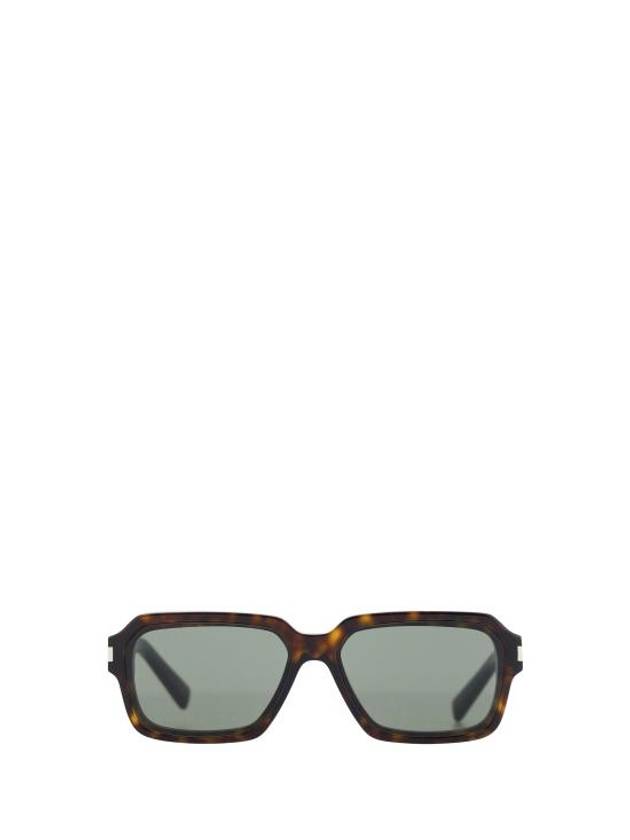 Luxury Saint Laurent Trending 2025 Engraved Logo Square Frame Sunglasses Brown
