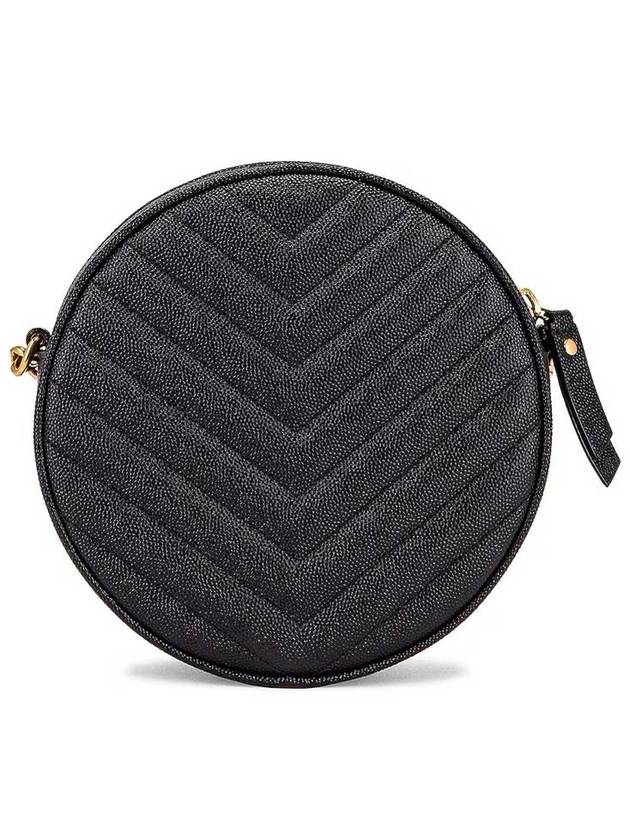 Luxury Saint Laurent Trending 2025 Chevron Quilted Round Camera Cross Bag Black