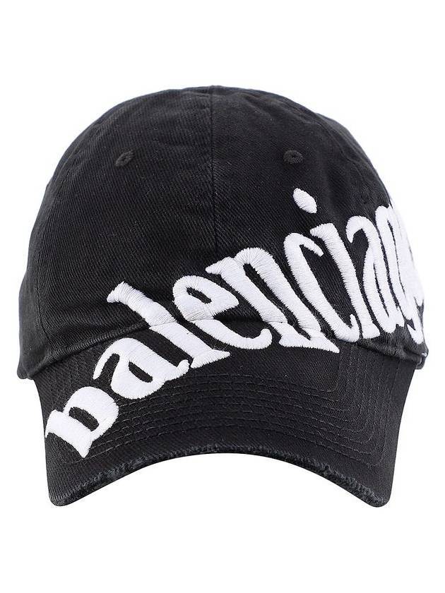 Luxury Balenciaga Trending 2025 Diagonal Logo Ball Cap Black