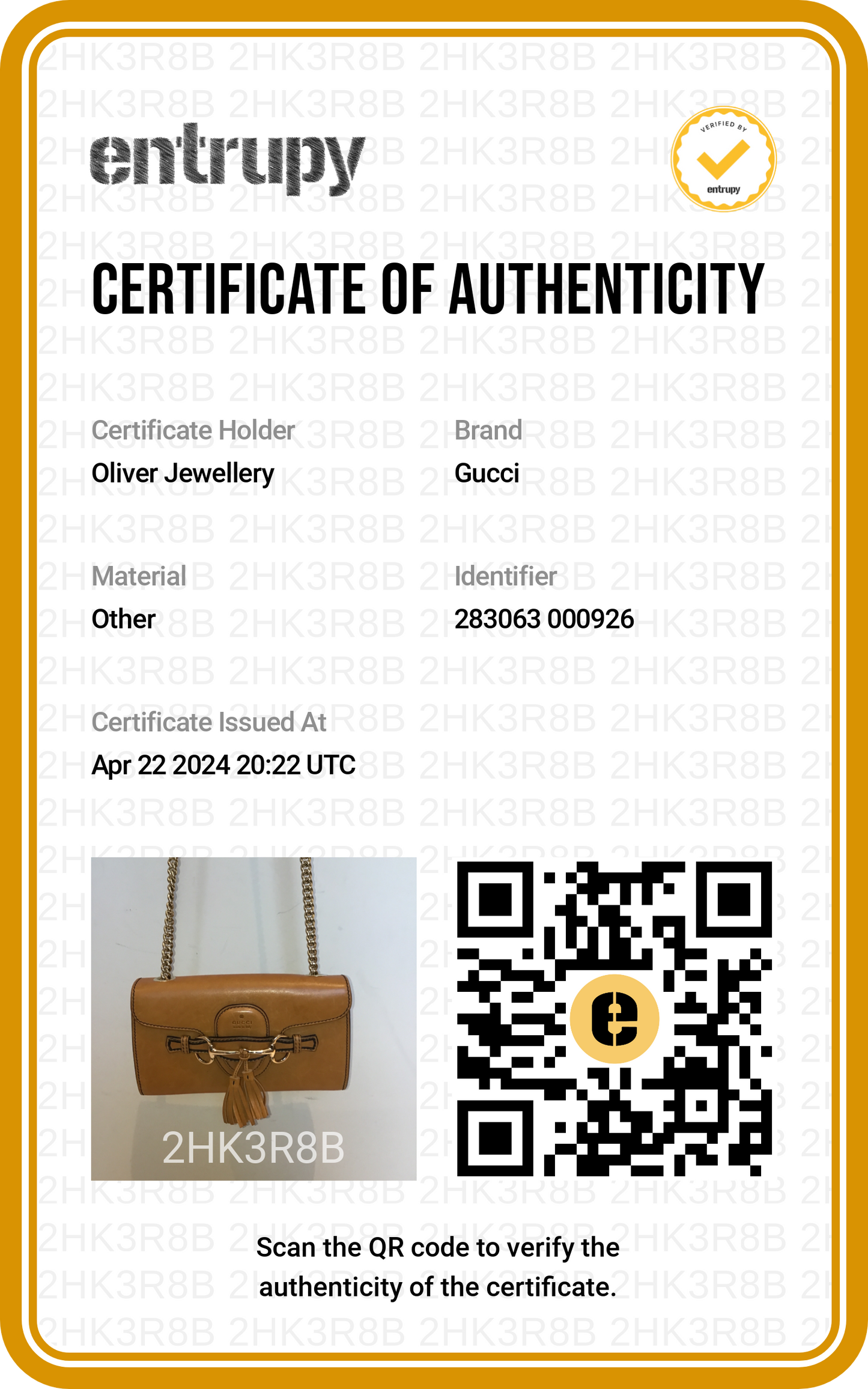 Gucci Brown Leather Small Emily Chain Shoulder Bag