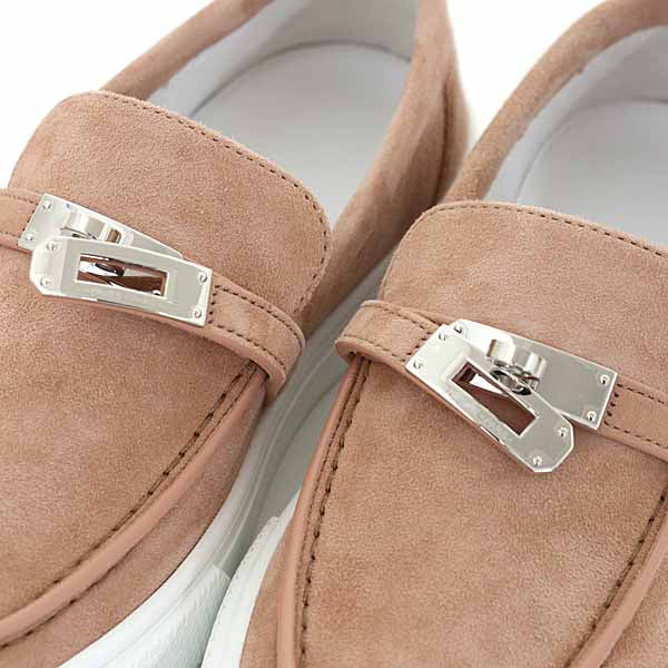 HERMES Slip-on H242191Z 59350 Leather, Metal light brown Sneaker Game Women No size listed