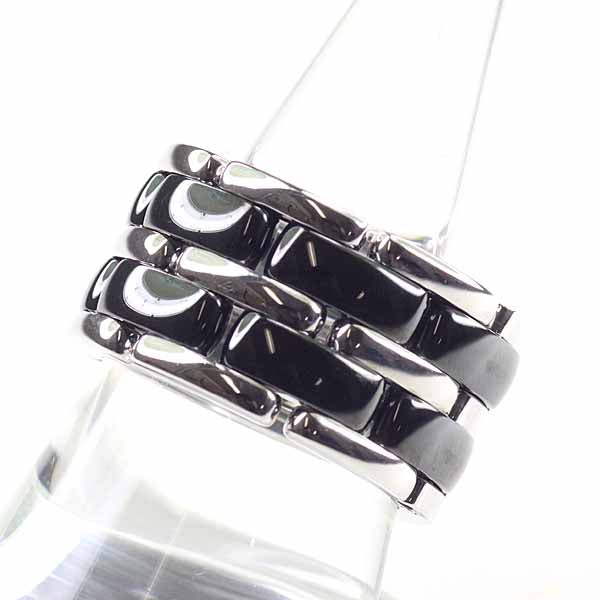CHANEL Ring J2641 K18 White Gold, Ceramic White gold Ultra Collection Ring Large Model Women 54