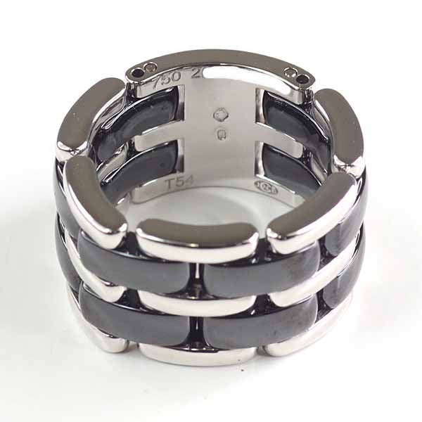 CHANEL Ring J2641 K18 White Gold, Ceramic White gold Ultra Collection Ring Large Model Women 54